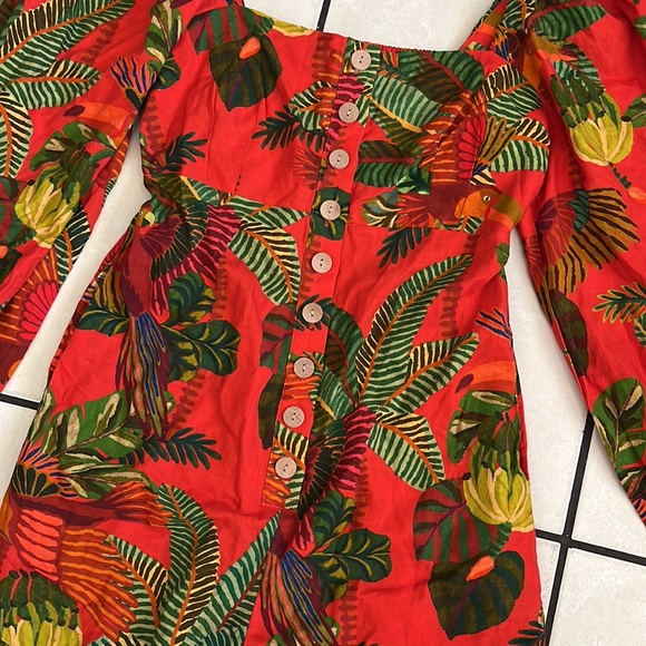 NEW! FARM RIO Red Forest Birds Rompe, SIZE SMALL 0742 - Picture 6 of 8